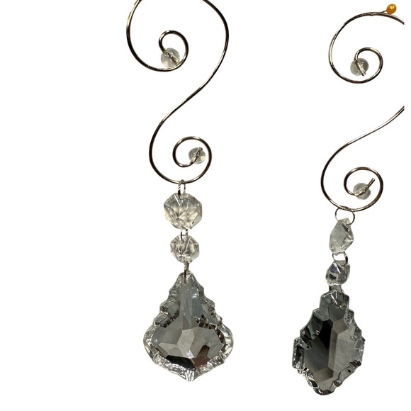 Crystal Chandelier Ornaments Suncatcher Set of 3 w/ Wire Hangers VTG Y2K Decor - Picture 6 of 16